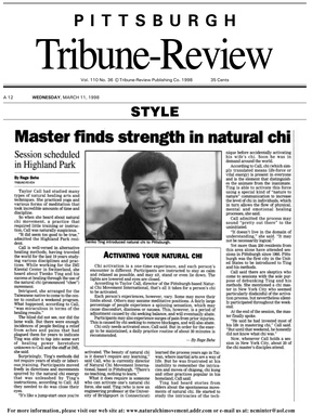 Pittsburgh Tribune-Review: Master Finds Strength in Natural Chi
